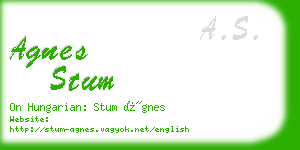 agnes stum business card